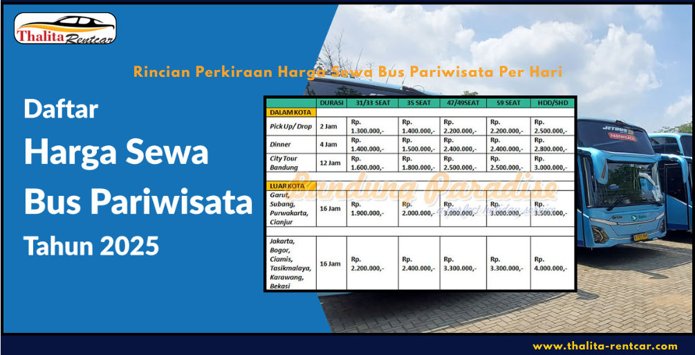 Rincian Perkiraan Harga Sewa Bus Pariwisata Per Hari